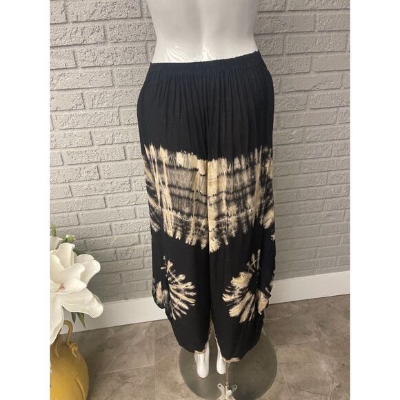 Tie Dye with Knot Detail Hem Wide Leg Pants Size S - Picture 5 of 9